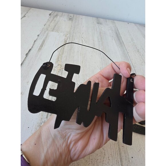 Glitter Halloween sparkle sign haunted creepy Black sparkle hanging decor home - Picture 4 of 7